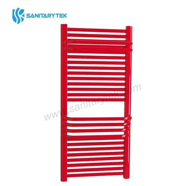 White heated towel rail