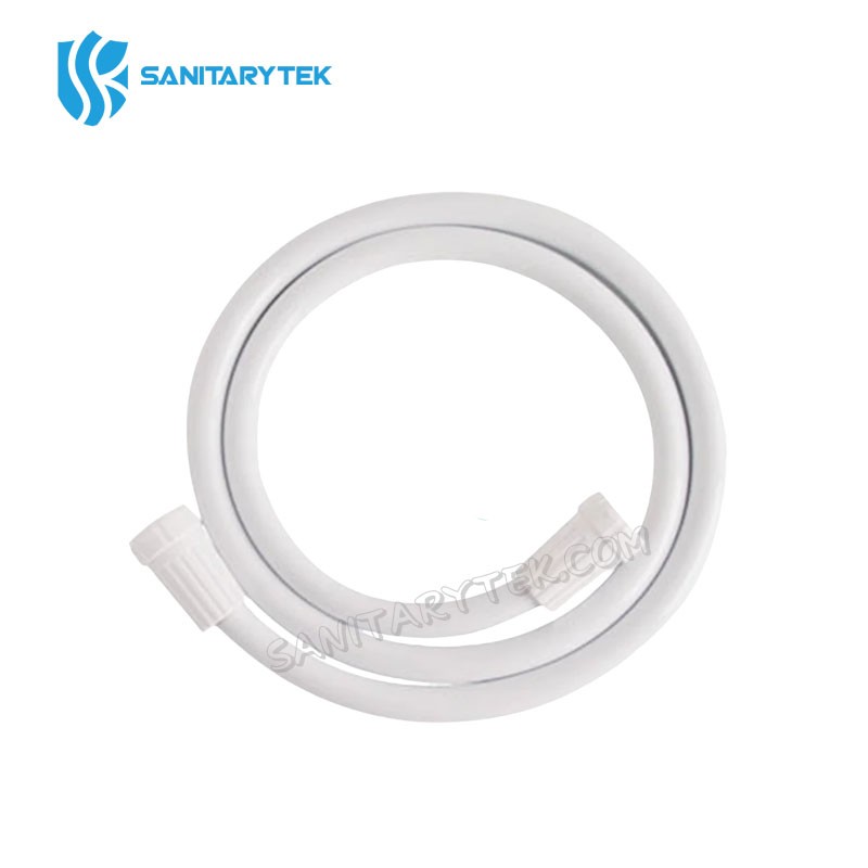 White shower hose in smooth PVC - Image 2